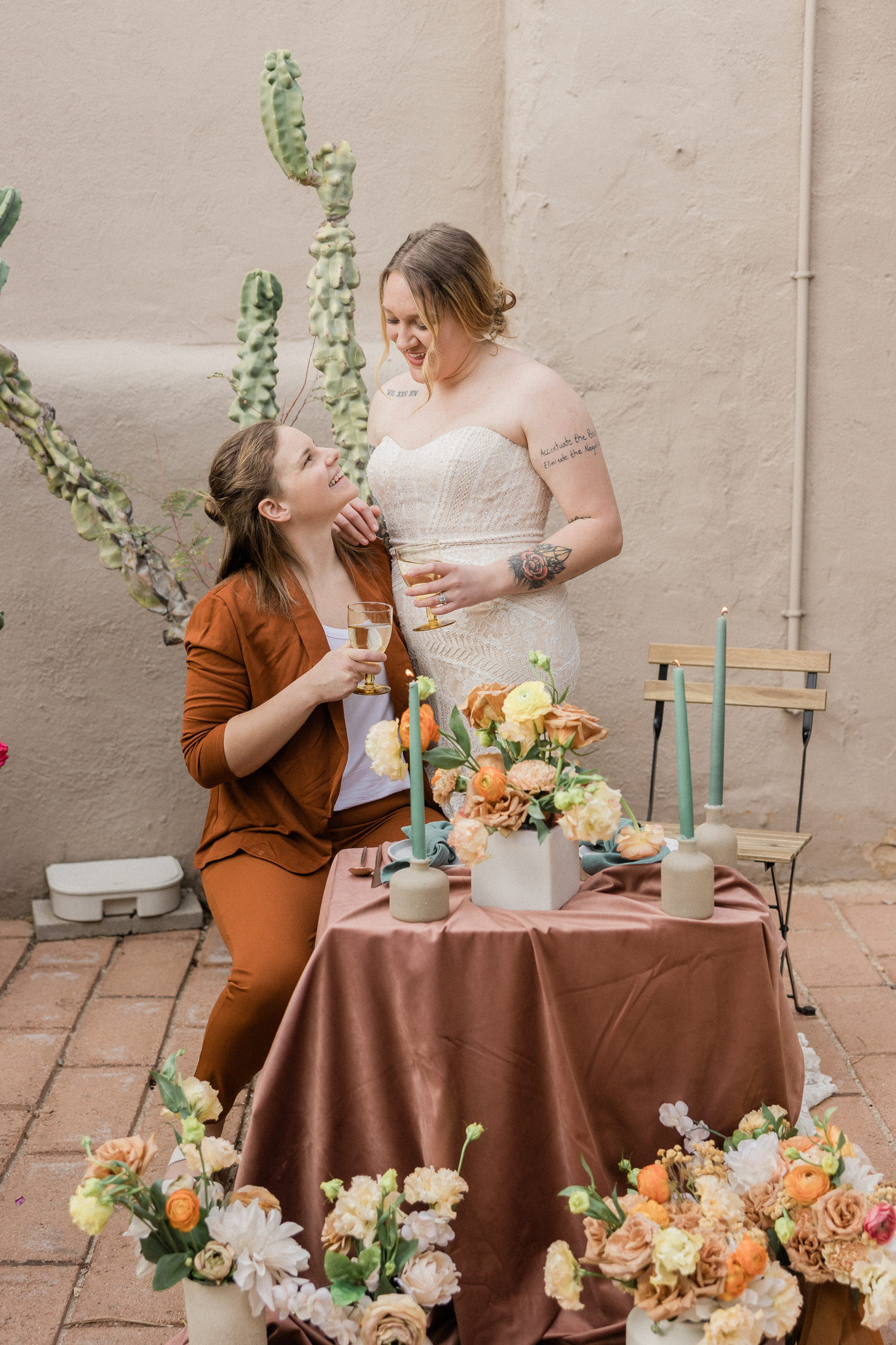 Newlywed Couple at Their Wedding Reception